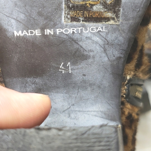 Leopard Printed Calf Hair Booties 41 - Picture 7 of 8